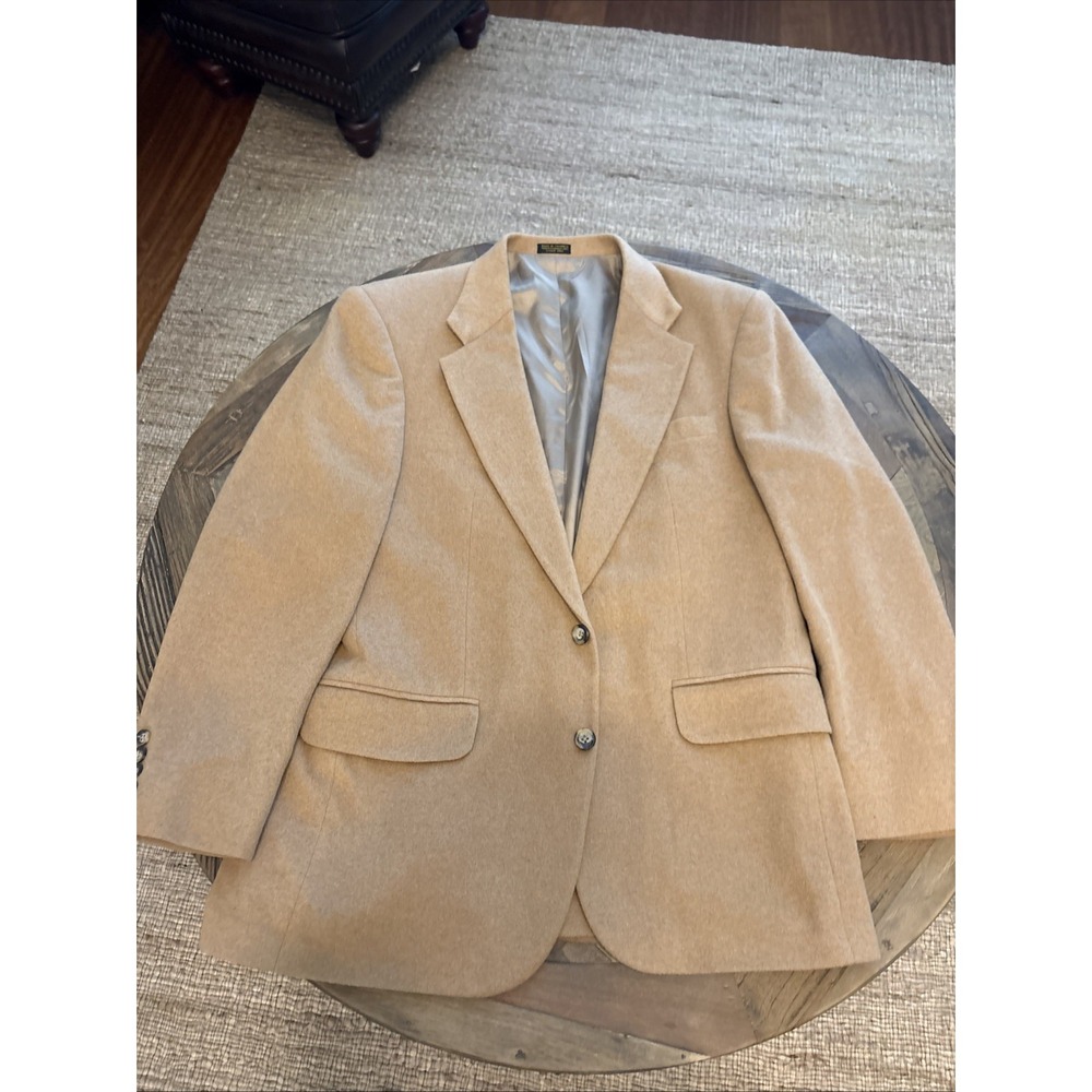 Robert Stock Wool Camelhair Blend Mens 40R Tan Camel Sport Coat Jacket Blazer